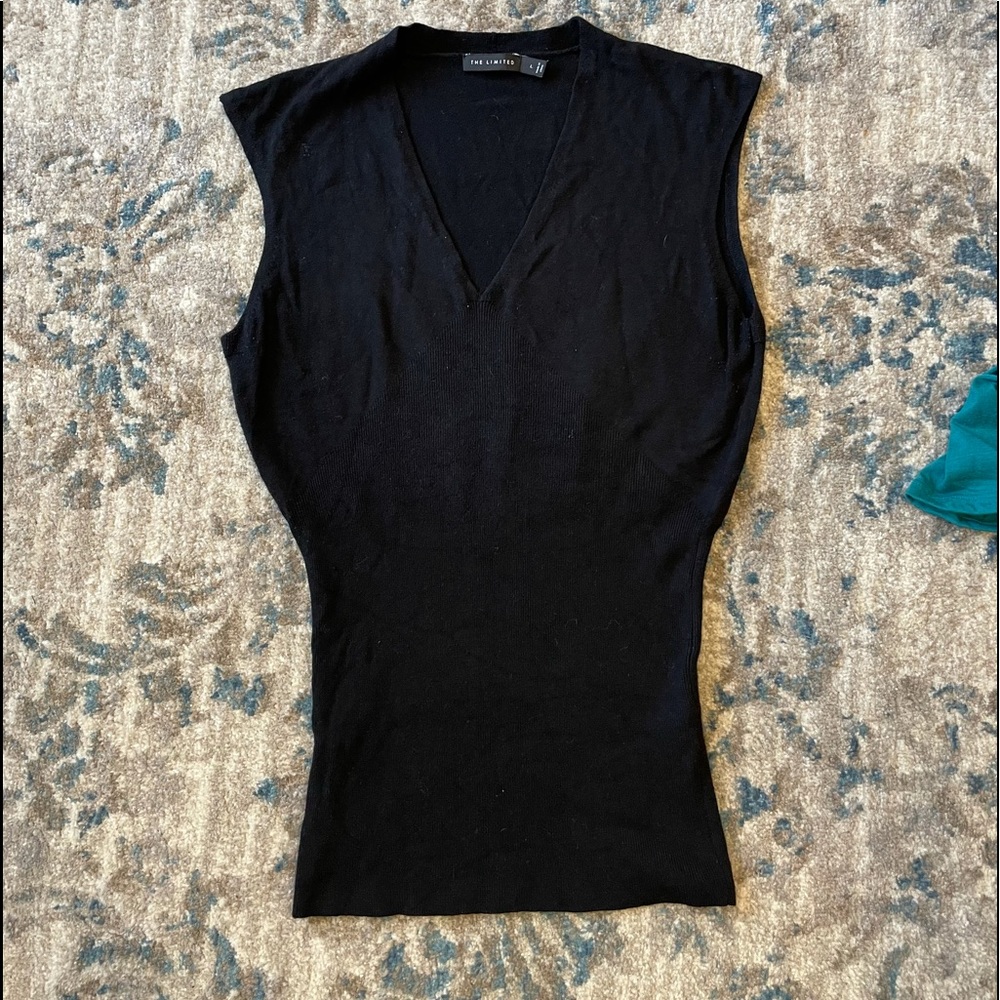 Black v-neck sweater